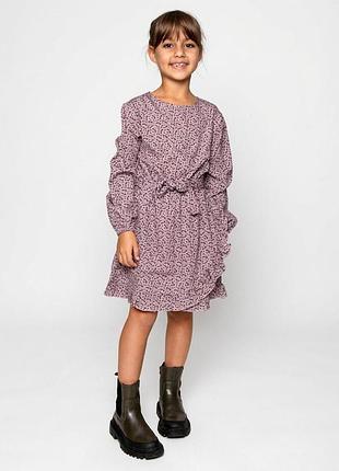 Подростковое платье для девочки dj dutchjeans 140 см сиреневое (0543)