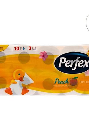 Бумага туалетная perfex персик 10 шт 3 слоя