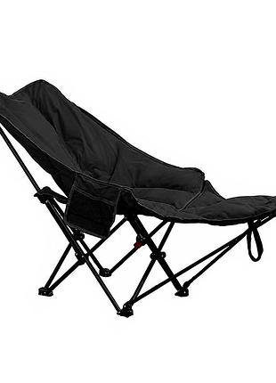 Раскладное кресло шезлонг lesko s33 black для кемпинга туристическое