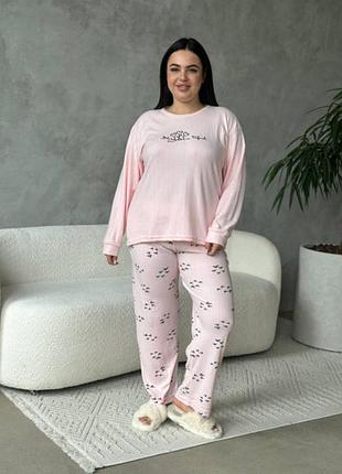 Комфортна рожева піжама в розмірі plus size