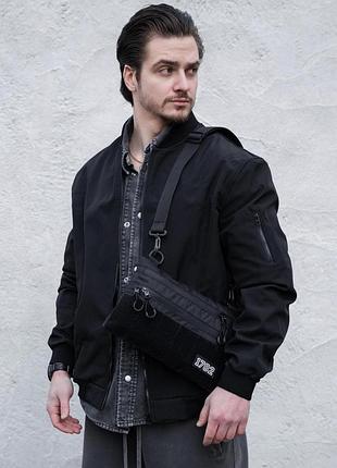 Чоловіча сумка через плече для патчів without brick patch black 2