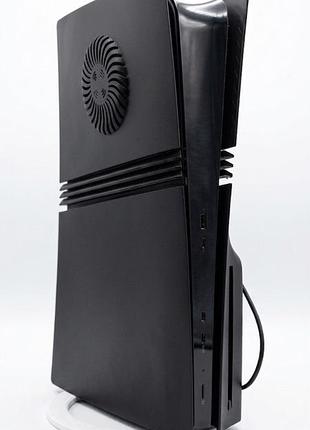 Вертикальная подставка для playstation 5 pro (disk version) с интегрированным держателем для samsung ssd t7 білий