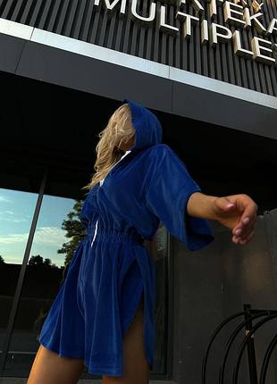 Комбінезон шорти жіночий на блискавці велюровий
