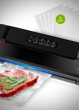 Вакуумный упаковщик bonsenkitchen vs2100 для продуктов, 4 режима, комплект из 5 пакетов