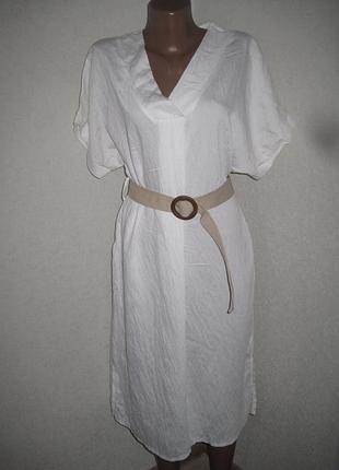 Біле віскозне плаття new collection італія розмір м оверсайз,