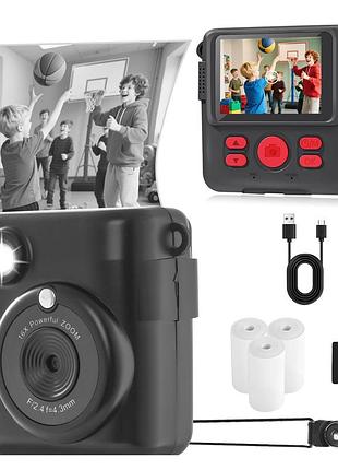 Детский фотоаппарат моментальной печати instant print camera с термопечатью, 1080p, 32gb