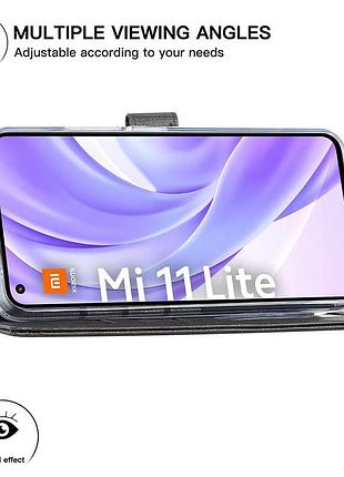 Чехол xiaomi mi 11 lite 4g/5g, мягкий чехол-книжка из тпу с бампером, подставко
