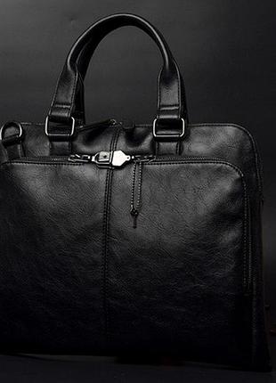 Качественная мужская сумка для ноутбука эко кожа, мужской портфель под ноутбук, планшет, лаптоп, макбук