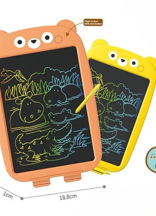 Детский планшет доска для рисования lcd медведь, планшетка для художества мишка детская 12 дюймов