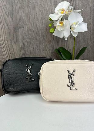 Шкіряна жіноча міні сумочка клатч ysl, маленька сумка з натуральної шкіри