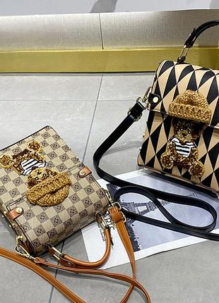 Маленька дитяча сумочка з ведмедиком, міні сумка для дівчаток з ведмедем