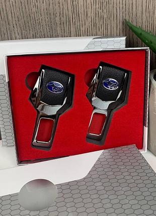 Заглушки для ременів безпеки на подарунок у коробочці toyota, bmw, lexus, mazda, nissan, subaru, chevrolet subaru