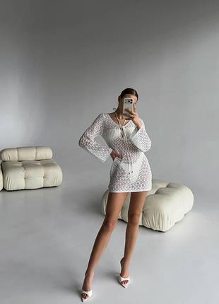Легка ажурна пляжна сукня-парео