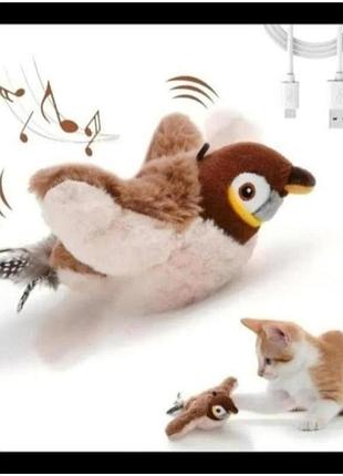 Интерактивная игрушка для кошек летающая птичка рябь для котов с зарядкой