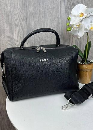 Качественная женская сумка стиль зара, сумочка классическая zara черная