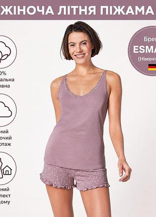 Енская летняя пижама esmara с майкой и шортами (100% хлопок) размер l (50/52)