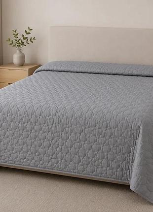 Покрывало стеганое из микрофибры графит 180x210