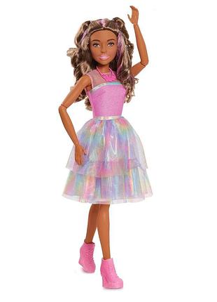 Just play barbie барби 71 см лучшая подружка tie dye style best fashion friend 28 brown hair