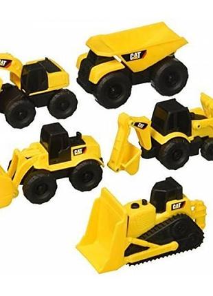 Toy state набор из 5 машинок строительной техники caterpillar cat mini machines vehicle playset
