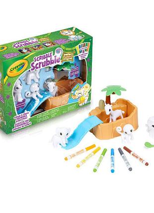 Crayola scribble scrubbie раскрашиваемые питомцы с ванной сафари 04-5281 safari animal tub