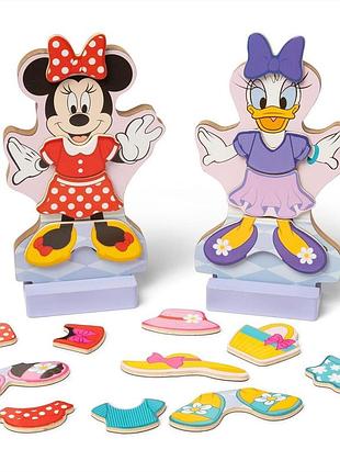 Melissa & doug disney minnie mouse daisy duck мінні маус і дейзі дак магнітний дерев'яний набір deluxe wooden magnetic dress-up