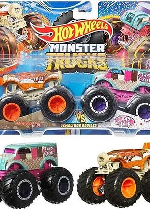 Hot wheels monster trucks carbonator vs ibad scoop набор внедорожников 1:64 scale (fyj64/hnx27)