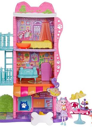 Enchantimals city tails town house & cafe playset hhc18 игровой набор дом таунхаус и кафе