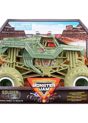Monster jam truck 1:24 soldier fortune внедорожник джип spin master