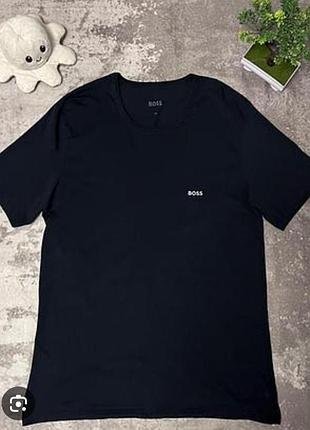 Хлопковое футболка в черном цвете от boss
