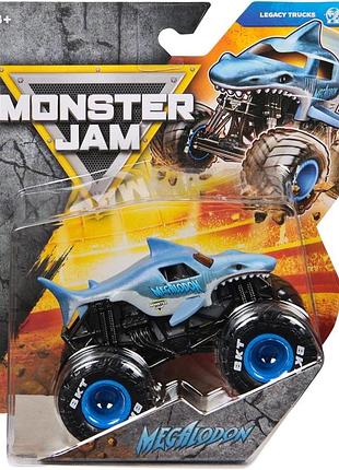 Monster jam мегалодон акула megalodon series 45 машинка внедорожник джип 1:64 monster trucks spin master