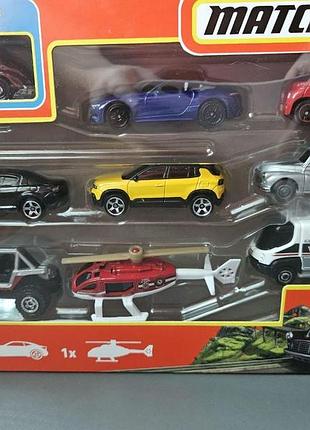 Matchbox набір машинок 9 шт. car pack 06 машинки базові