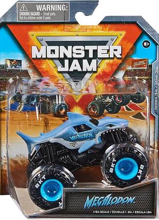 Monster jam мегалодон megalodon акула машинка внедорожник джип 1:64 monster trucks spin master series 36