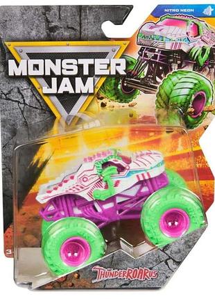 Monster jam truck thunderroarus diecast 1:64 scale vehicles nitro neon spin master