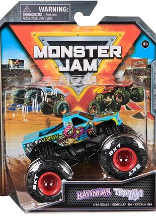 Monster jam truck badnews travels fast diecast 1:64 scale vehicles series 39 on the job spin master
