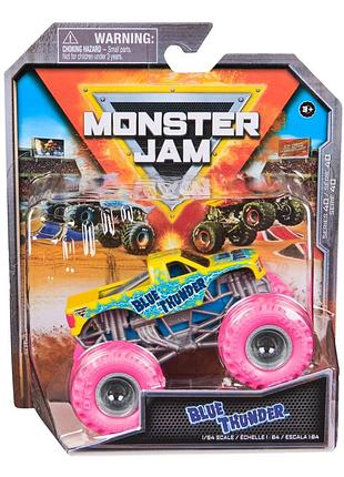Monster jam truck blue thunder 1:64 внедорожник джип spin master series 40