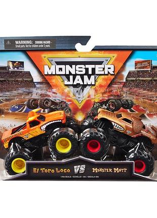 Набір машинок monster jam trucks octonber el toro loco vs. monster mutt позашляховик джип 1:64 spin master