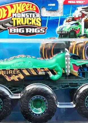 Hot wheels monster trucks big rigs mega-wrex машинка внедорожник супер тягач hwn86
