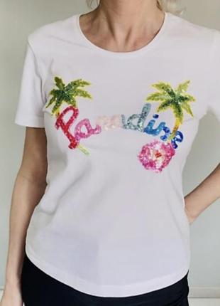 Жіноча біла футболка escada sport