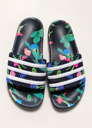 №001 adidas originals adilette floral print