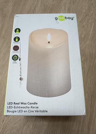 Led-свічка goobay з натурального воску (10х15 см) – затишок без вогню