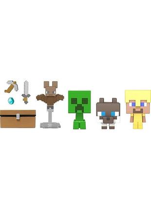 Minecraft mob head minis майнкрафт набір фігурок cave explorers pack hfg52