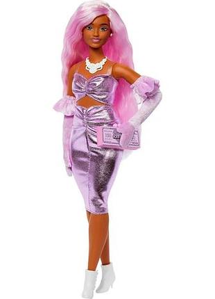 Barbie deluxe style doll #1 in barbiecore модница в платье металлик hyv25