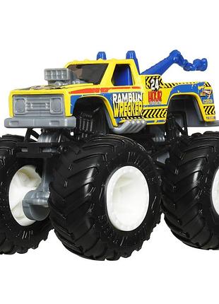 Hot wheels monster trucks, crash crew 5-pack 1:64 внедорожник джип ramblin wrecker из набора