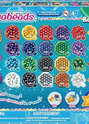 Aquabeads shiny bead pack набор аквамозаики 2000 бусинок refill recharge 24 цвета