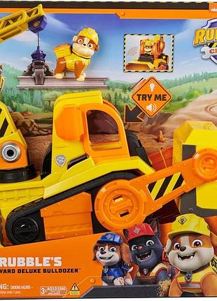 Rubble and crew deluxe bulldozer большой бульдозер и крепыш со световыми и звуковыми эффектами