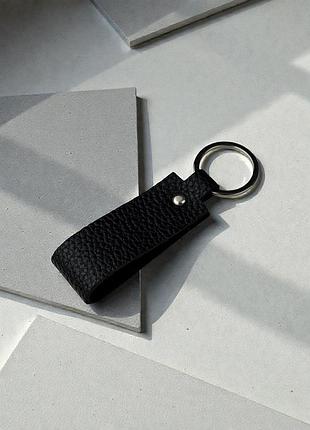 Брелок из натуральной итальянской кожи флотар (черный)