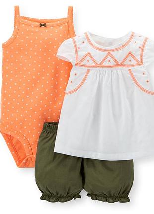 Комплект летний carters с вышивкой
