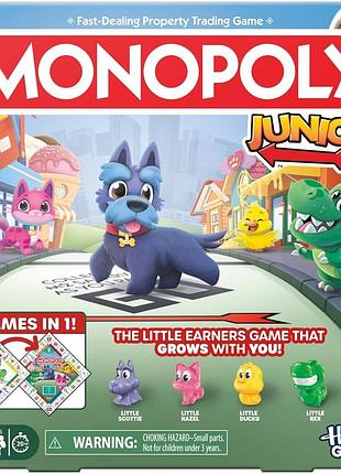 Monopoly junior board game 2 в 1 настільна гра дитяча монополія англійський язик оригінал g1856 hasbro