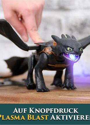Беззубик дышащий огнем ultimate plasma blast toothless интерактивная игрушка как приручить дракона how to train your dragon dreamw 3