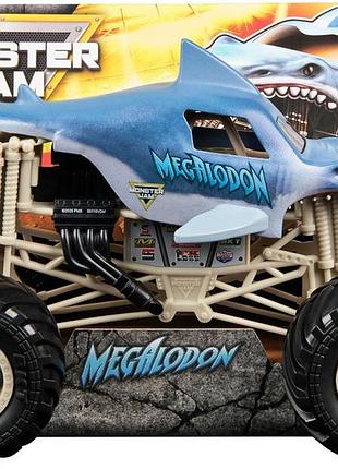 Hot wheels monster jam внедорожник джип мегалодон акула 1:24 scale megalodon trucks vehicle spin master